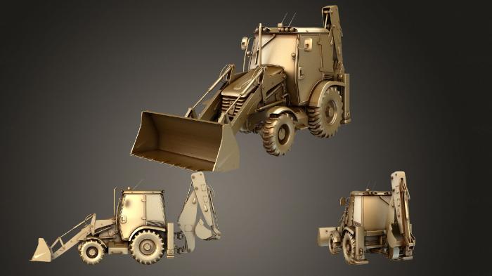 نموذج ثلاثي الأبعاد لآلة CNC السيارات والنقل لودر حفار